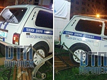 В Воронеже полицейский на служебной «Ниве» раздавил лавочку