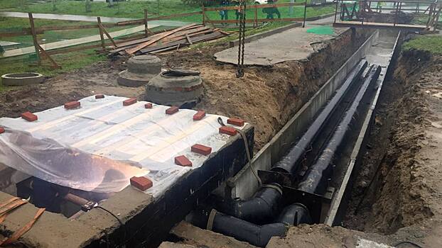 Новую тепловую сеть в районе ул. Фрязиновской монтируют коммунальщики в Вологде