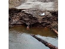 В Сараевском районе мост смыло водой
