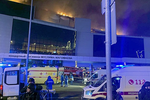 Опубликовано видео самого начала атаки террористов на "Крокус Сити Холл"