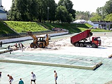 В Ярославле начались работы по подготовке площадки регионального этапа Чемпионата России по пляжному волейболу