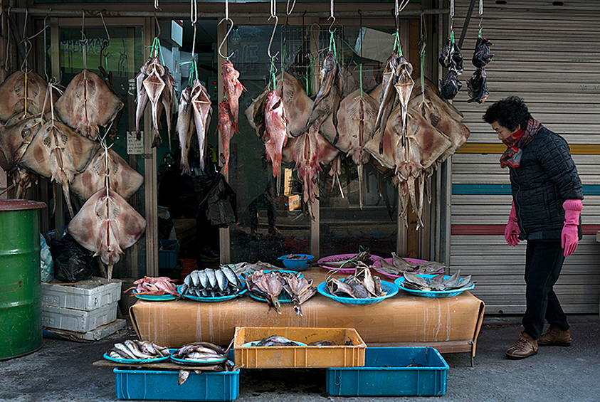 Большая часть торговцев на рынке Чунан (или Центральном рынке) — пожилые женщины, продающие странные, на взгляд западного человека, товары: от самолично высушенных щупалец осьминога и скатов до склизких комков водорослей, буквально с утра сорванных в море