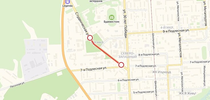 Улицу Студенческую закроют в Ижевске 25 сентября