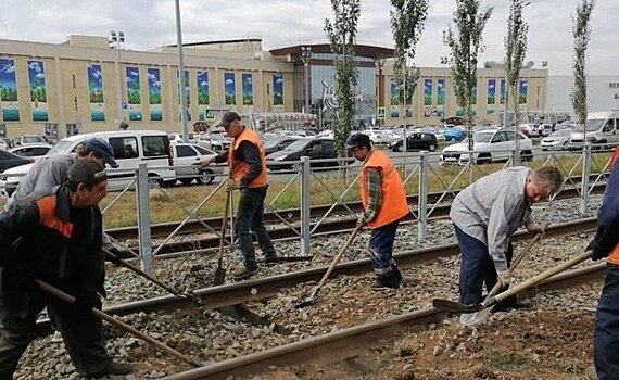В Казани проводится реконструкция трамвайных путей от улицы Ломжинской до Чишмяле