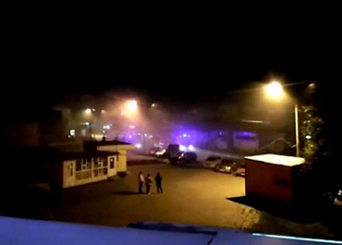 Рынок горел ночью в Балашихе