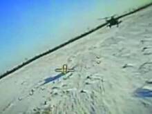 Украинский дрон промахнулся по российскому вертолету и попал на видео