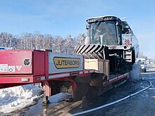 На трассе М-5 загорелось колесо полуприцепа