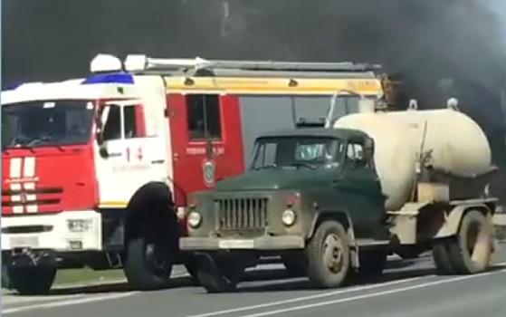 При возгорании автокрана на трассе М-5 в Рязанской области никто не пострадал