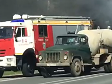 При возгорании автокрана на трассе М-5 в Рязанской области никто не пострадал