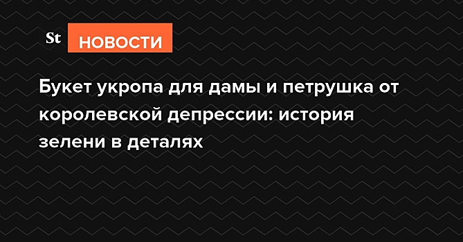 Букет укропа для дамы и петрушка как лекарство от королевской депрессии: история зелени в деталях