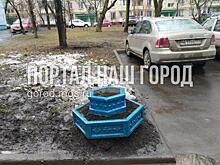 Ответственные службы восстановили вазон во дворе на Самаркандском бульваре