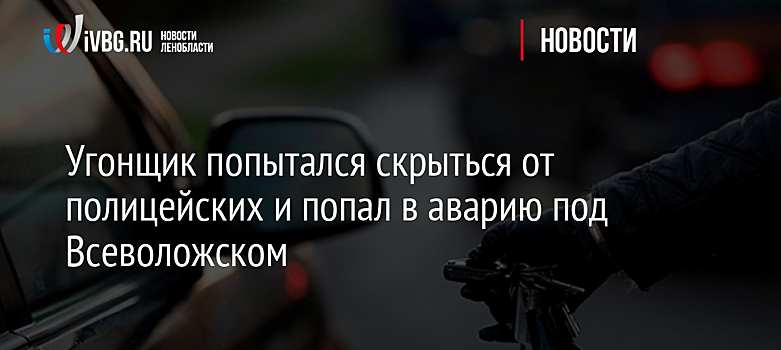 Угонщик попытался скрыться от полицейских и попал в аварию под Всеволожском