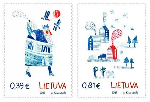 В Литве появились рождественские марки с запахом ёлки и мандаринов