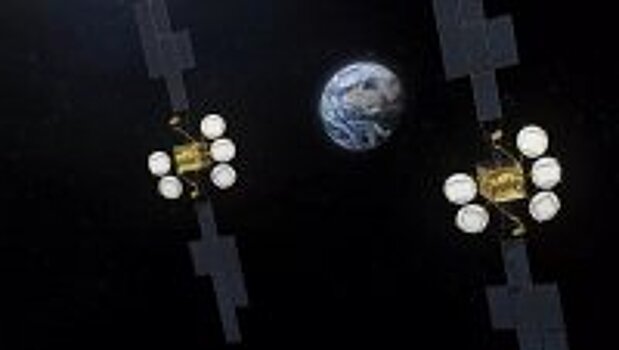 Airbus BelugaST доставил очередной спутник Hotbird 13 в Космический центр США для запуска на околоземную орбиту