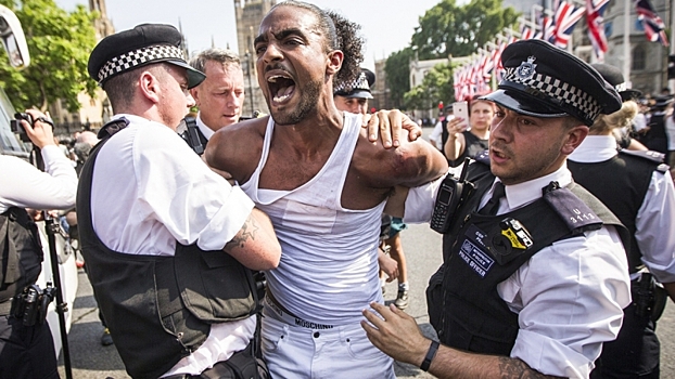 В ходе уличных беспорядков в Лондоне пострадал полицейский