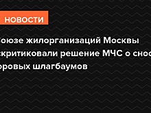 Союз жилорганизаций Москвы раскритиковал решение МЧС о сносе дворовых шлагбаумов