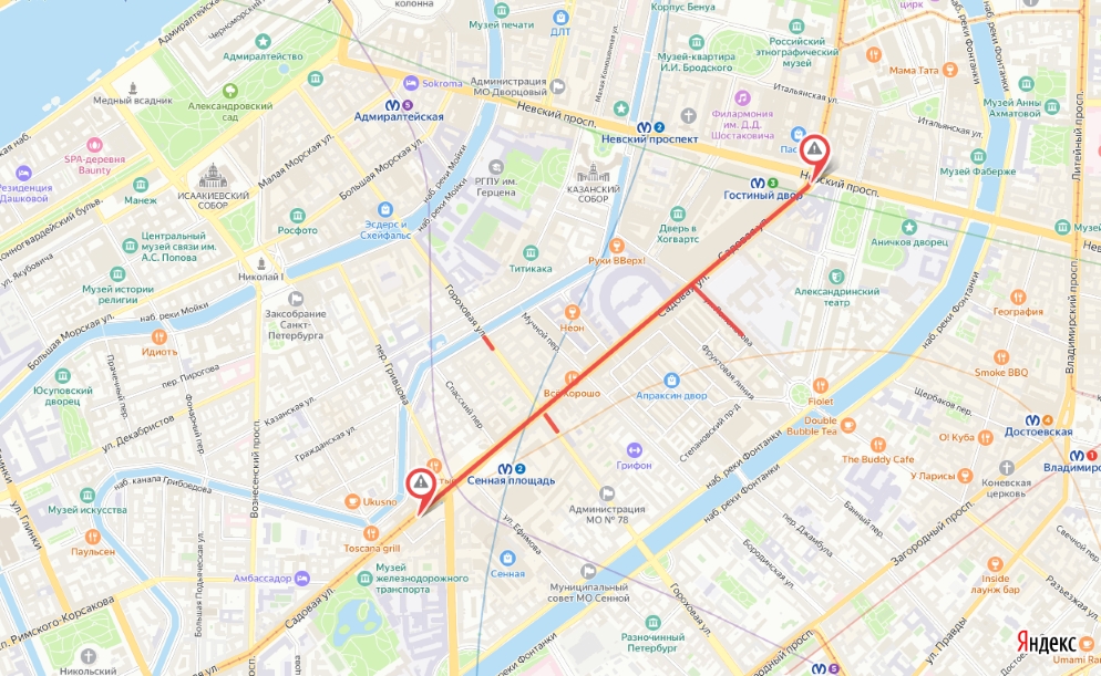 Ремонт трамвайных путей ограничит движение в центре Петербурга