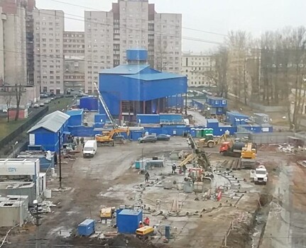 В Сети появились первые фотографии строительства вестибюля станции метро «Путиловская»