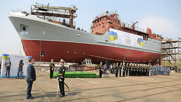 На Украине спустили на воду новый разведывательный корабль специального назначения