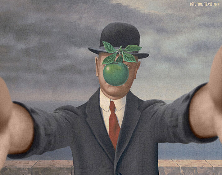 Рене Магритт, «Сын Человеческий», 1964