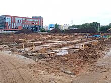 Рабочие приступили к бетонной заливке фундамента нового Ледового дворца в Вологде