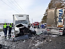 В Тюменской области в массовом ДТП на трассе погиб водитель грузовика