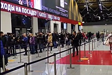 Длинная очередь на досмотр в аэропорту Шереметьево попала на видео