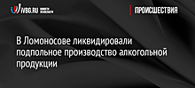 В Ломоносове ликвидировали подпольное производство алкогольной продукции