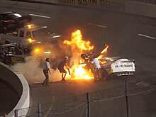 Отец спас сына-гонщика NASCAR из горящей машины