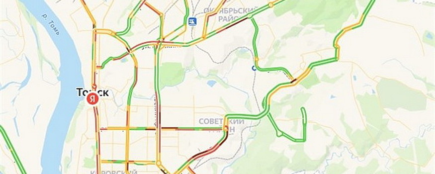 Томск встал в 9-бальных пробках вечером в пятницу