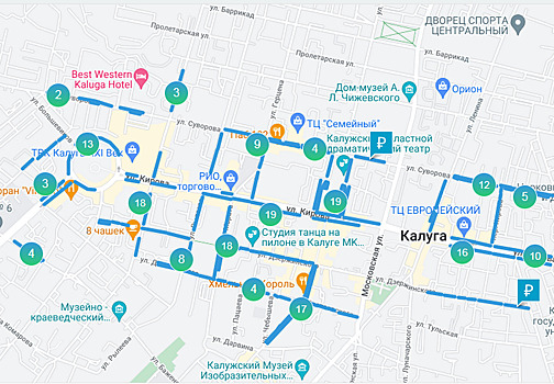 Новые платные парковки заработали на шести улицах Калуги
