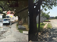 Водитель не дождался властей и сам отремонтировал краснодарскую дорогу