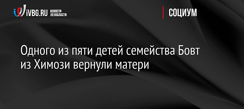 Одного из пяти детей семейства Бовт из Химози вернули матери