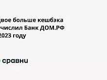 Вдвое больше кешбэка начислил Банк ДОМ.РФ в 2023 году