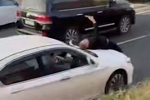 В Приморье мужчина прокатился на капоте Honda Accord