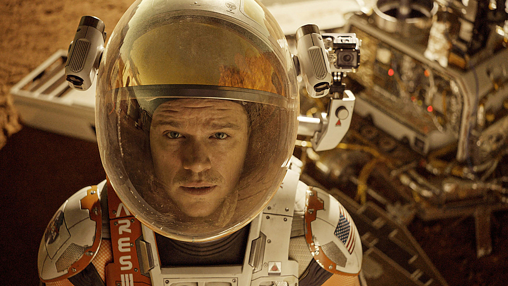 Мэтт Деймон в фантастическом фильме «Марсианин», 2015 год