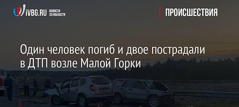 Один человек погиб и двое пострадали в ДТП возле Малой Горки