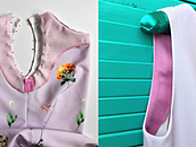 Обработка цельнокроеной обтачкой платья без рукавов