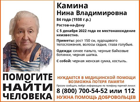 Могла заблудиться: в Ростове пропала 84-летняя пенсионерка с костылем