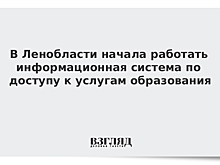 В Ленобласти начала работать информационная система по доступу к услугам образования
