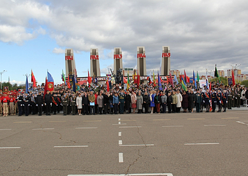 В открытии юбилейной Вахты Памяти приняли участие около 1300 юнармейцев школ города Читы