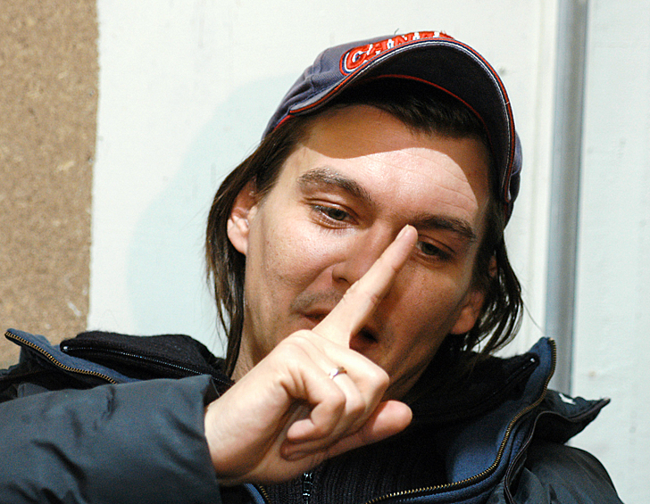  Филипп Янковский на съемочной площадке фильма «Меченосец», 2005 год
