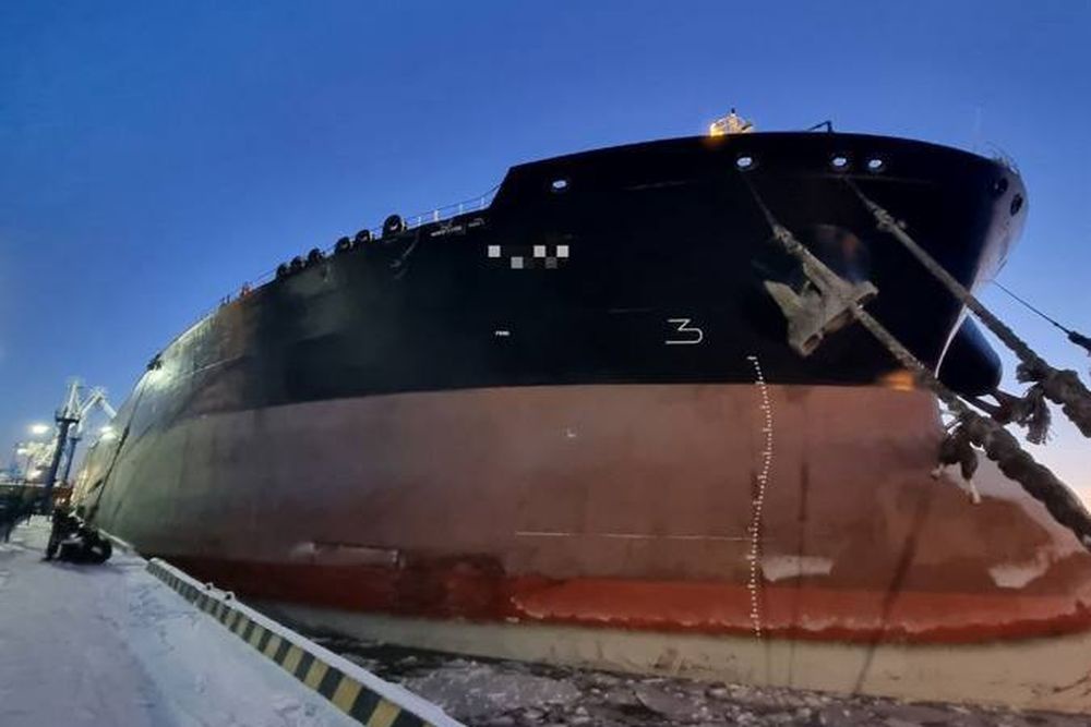 В порту Усть-Луга под Петербургом иностранное судно повредило портальный кран