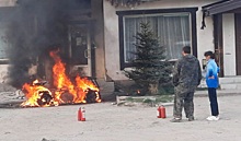 Квадроцикл загорелся в новосибирском дачном обществе на берегу Оби