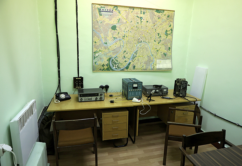 Пункт управления в бомбоубежище в центре Москвы