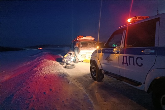 В Якутии инспекторы ДПС не дали водителю замерзнуть на трассе