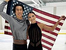 Бывшая российская фигуристка сфотографировалась с флагом США