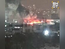 Пожар на складе в Одинцове локализован на площади 1,8 тыс "квадратов"