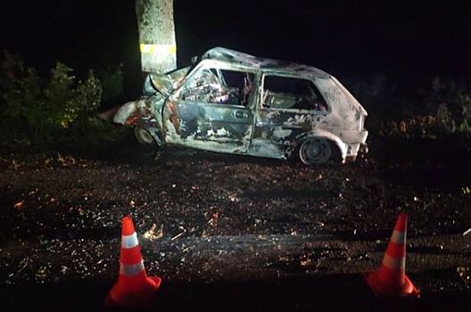 В Неманском районе автомобилист сгорел заживо после столкновения с деревом