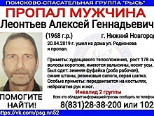 51-летний Алексей Леонтьев пропал в Нижнем Новгороде